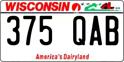 WI license plate 375QAB
