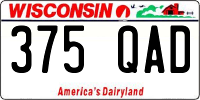 WI license plate 375QAD