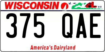 WI license plate 375QAE