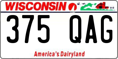 WI license plate 375QAG