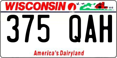 WI license plate 375QAH
