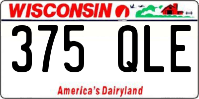 WI license plate 375QLE