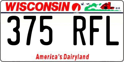 WI license plate 375RFL