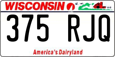 WI license plate 375RJQ