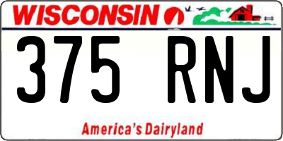 WI license plate 375RNJ