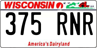 WI license plate 375RNR