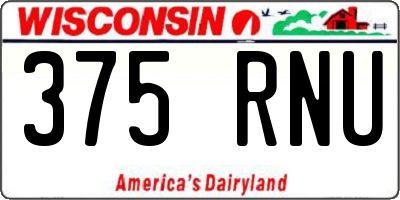 WI license plate 375RNU