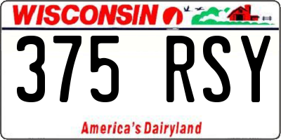 WI license plate 375RSY