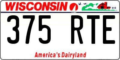 WI license plate 375RTE