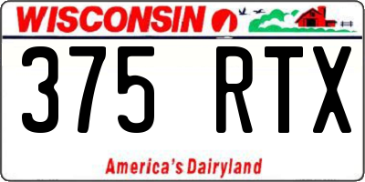 WI license plate 375RTX