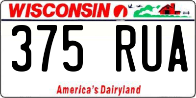 WI license plate 375RUA
