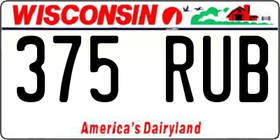 WI license plate 375RUB