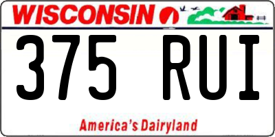 WI license plate 375RUI
