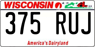 WI license plate 375RUJ