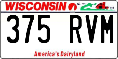 WI license plate 375RVM
