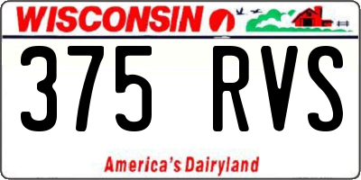 WI license plate 375RVS