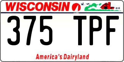 WI license plate 375TPF