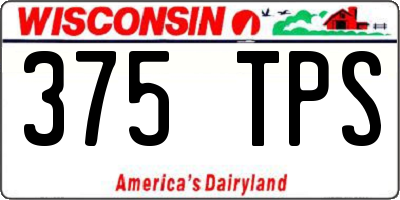 WI license plate 375TPS