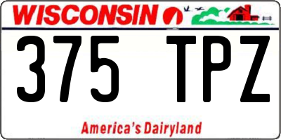 WI license plate 375TPZ