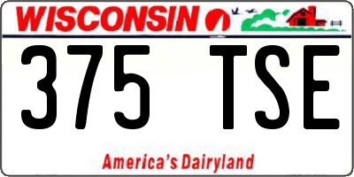 WI license plate 375TSE
