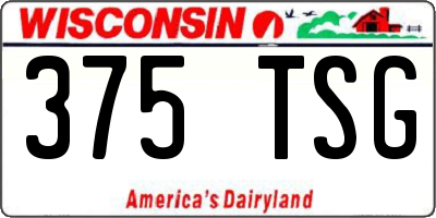 WI license plate 375TSG