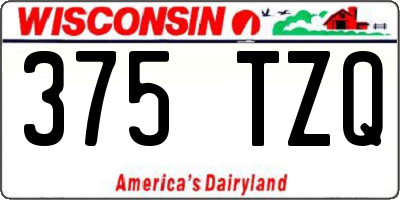 WI license plate 375TZQ