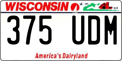 WI license plate 375UDM