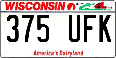 WI license plate 375UFK