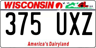 WI license plate 375UXZ