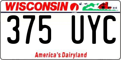 WI license plate 375UYC