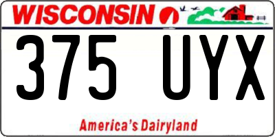 WI license plate 375UYX