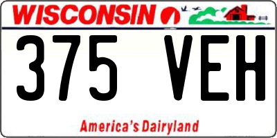 WI license plate 375VEH