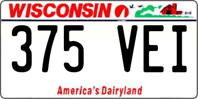 WI license plate 375VEI