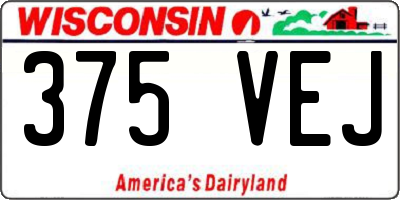 WI license plate 375VEJ