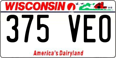 WI license plate 375VEO