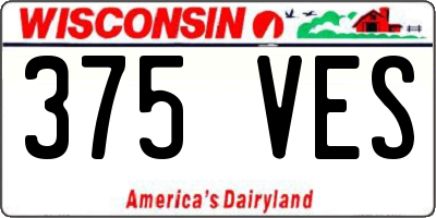 WI license plate 375VES