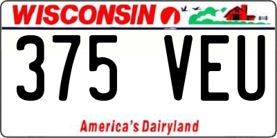 WI license plate 375VEU