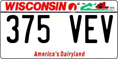 WI license plate 375VEV