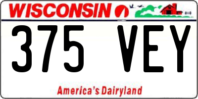 WI license plate 375VEY