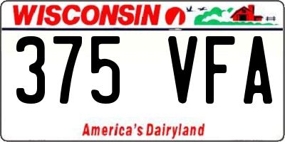 WI license plate 375VFA