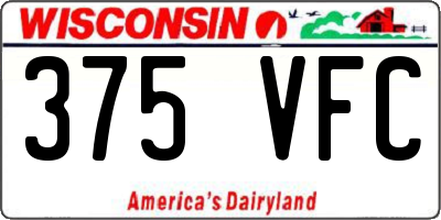 WI license plate 375VFC
