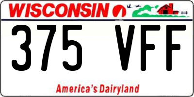 WI license plate 375VFF