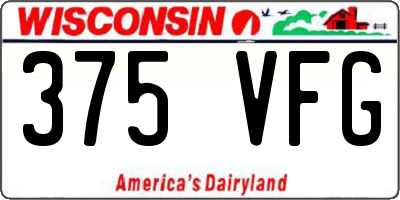 WI license plate 375VFG