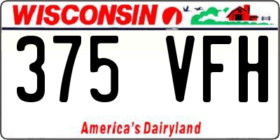 WI license plate 375VFH