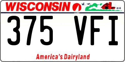 WI license plate 375VFI