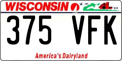 WI license plate 375VFK