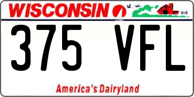 WI license plate 375VFL