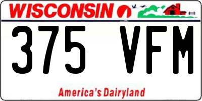 WI license plate 375VFM