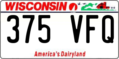 WI license plate 375VFQ