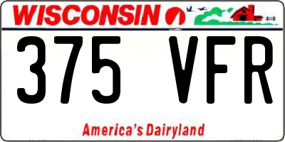 WI license plate 375VFR
